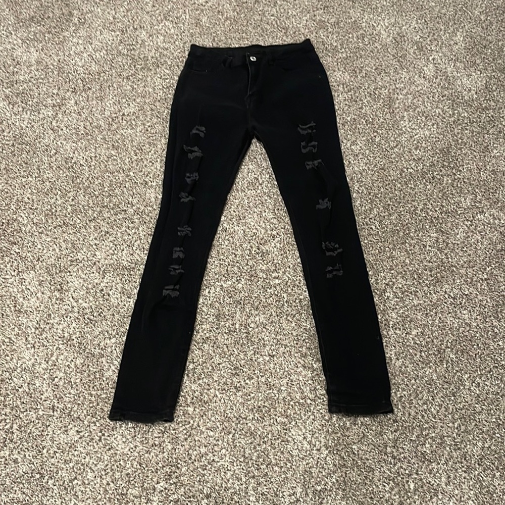 Black ripped jeans
